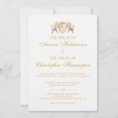 王室の中世ファンタジーホワイトフローラ結婚ズ 招待状 (正面)