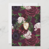 王室の中世ファンタジーホワイトフローラ結婚ズ 招待状 (裏面)