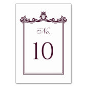 王室の中世ファンタジーホワ華美イト結婚ズ テーブルナンバー (裏面)