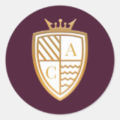 王室の中世ファンタジーモノグラム結婚クレスト ラウンドシール (正面)