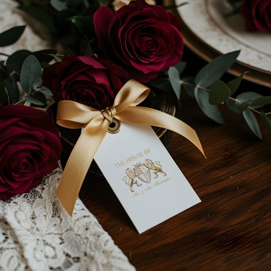 王室の中世ファンタジーライオンエンブレム結婚 ギフトタグ