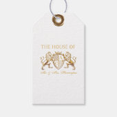 王室の中世ファンタジーライオンエンブレム結婚 ギフトタグ (正面)