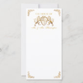 王室の中世ファンタジーライオンエンブレム結婚 サンキューカード (裏面)