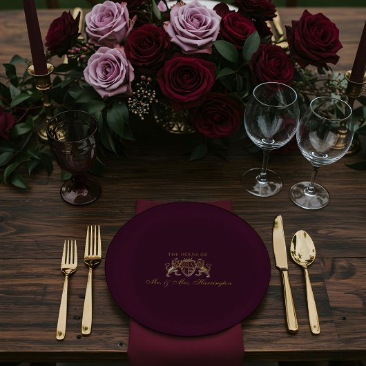 王室の中世ファンタジーライオンエンブレム結婚 ペーパープレート