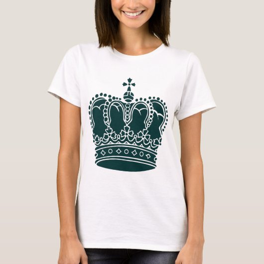 王室の冠 – 濃い緑 Tシャツ (正面)