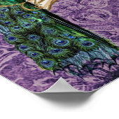 王室の孔雀パープル結婚/周年記念ポスター ポスター (角)