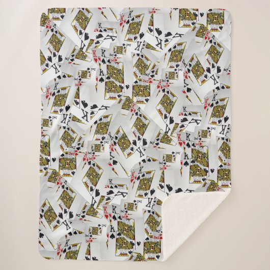 「王室の層：王の積み重なったポーカーカード」 シェルパブランケット (正面)
