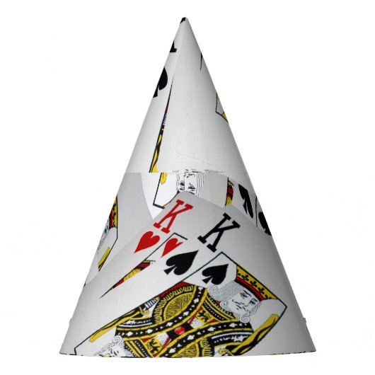 「王室の層：王の積み重なったポーカーカード」 パーティーハット (正面)