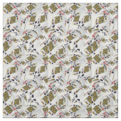 「王室の層：王の積み重なったポーカーカード」 ファブリック (見本)