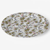 「王室の層：王の積み重なったポーカーカード」 ペーパープレート (アングル)