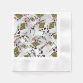 「王室の層：王の積み重なったポーカーカード」 縁ありカクテルナプキン (正面)