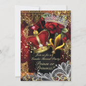 王室の性別発表シャワー 王子様？お姫様？ 招待状 (裏面)