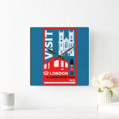 王室の戴冠年2023ロンドン スクエア壁時計 (ホーム)