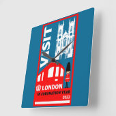 王室の戴冠年2023ロンドン スクエア壁時計 (傾斜)