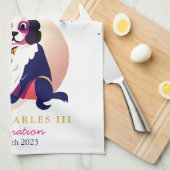 王室の戴冠王チャールズおもしろいド キッチンタオル (四つ折り)