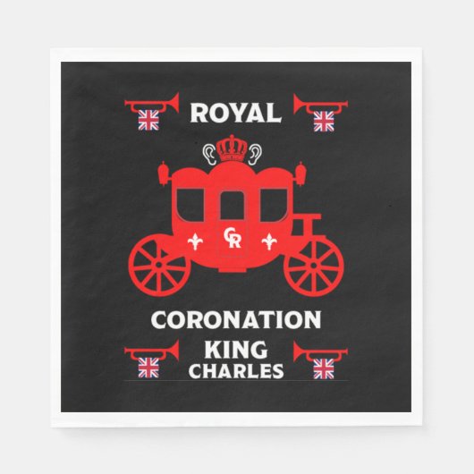王室の戴冠王チャールズIII スタンダードランチョンナプキン (正面)