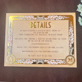 王室の新しいホイ実在ルの結婚詳細カード 箔招待状ポストカード