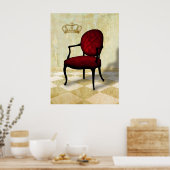 王室の椅子と冠 ポスター (キッチン)