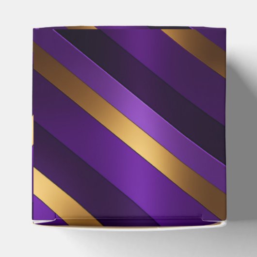 王室の深い紫と金ゴールドストライプの フェイバーボックス (上部)