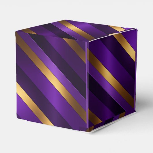 王室の深い紫と金ゴールドストライプの フェイバーボックス (裏面サイド)