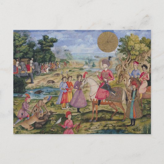 王室の狩り、イラン・イスファハン出身 ポストカード (正面)