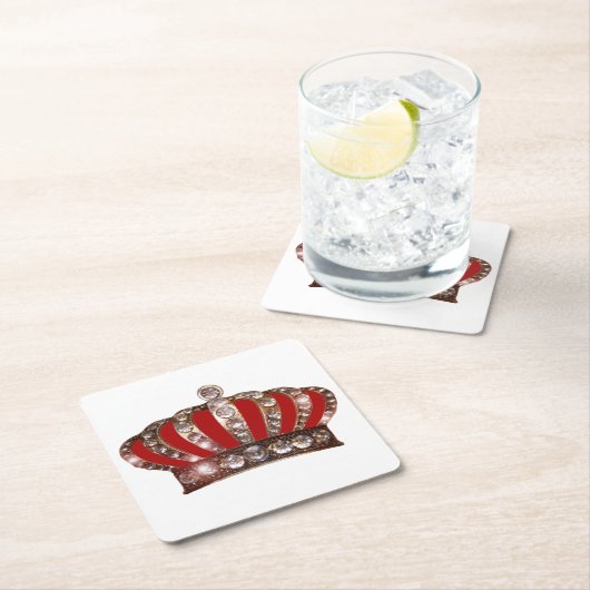 「王室の王冠」 スクエアペーパーコースター (インサイチュ)