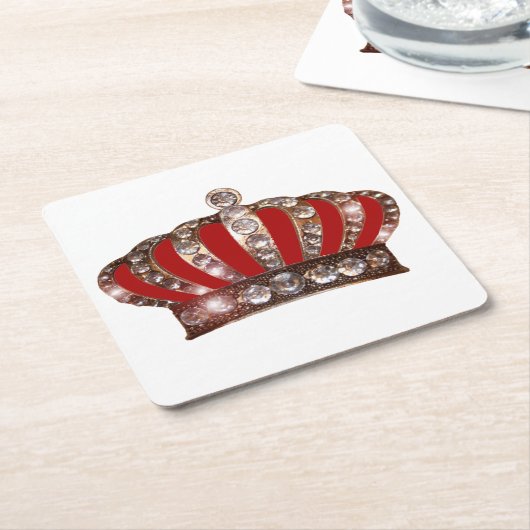 「王室の王冠」 スクエアペーパーコースター (アングル)