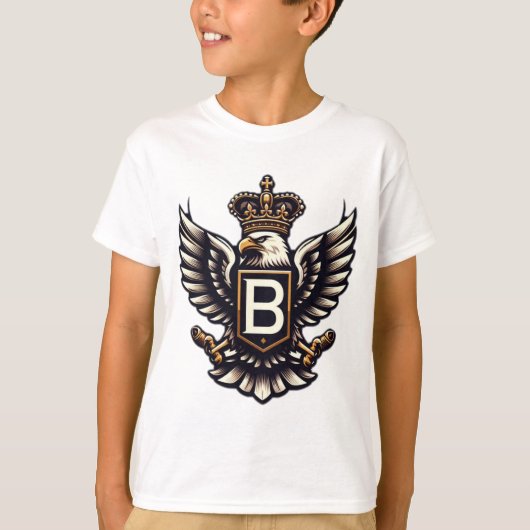 「王室の王冠B付きイーグルエンブレム」 Tシャツ (正面)