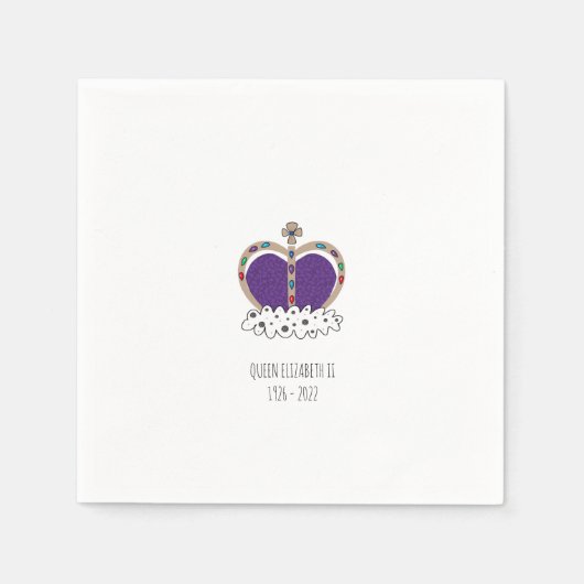 王室の王妃エリザベスII スタンダードカクテルナプキン (正面)