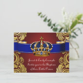 王室の王子洗礼赤金ゴールド 招待状 (スタンド正面)