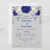 王室の白い葉白結婚い花 招待状 (正面)