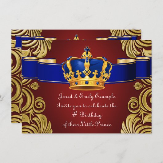 王室の皇太子誕生会 招待状 (正面/裏面)
