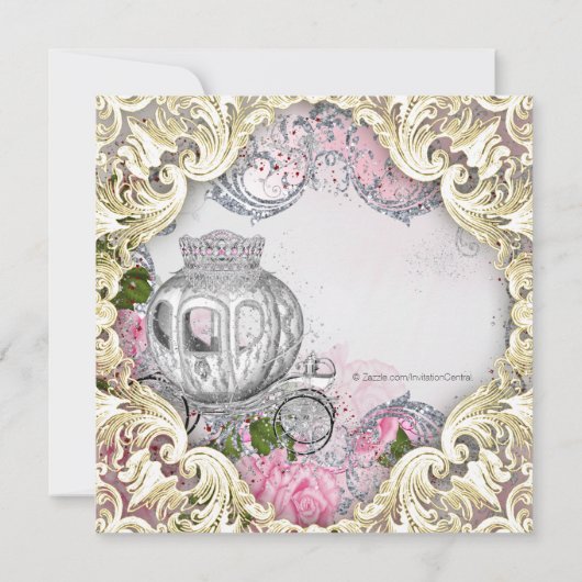 王室の童話プリンセス誕生日会 招待状 (裏面)