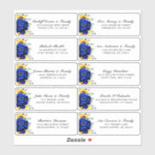 王室の素朴青ひまモダンフローラ結婚ズ シール (シート)