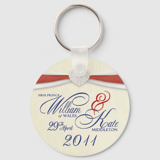 王室の結婚の土産 – William & Kate Key Rings キーホルダー (正面)