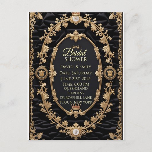 王室の結婚式招待状 ポストカード (正面)