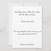 王室の結婚式招待状 招待状 (裏面)