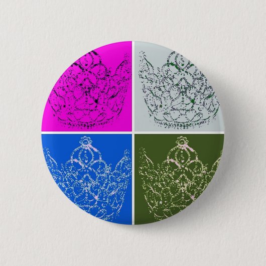 王室の結婚/クラウン 缶バッジ (正面)