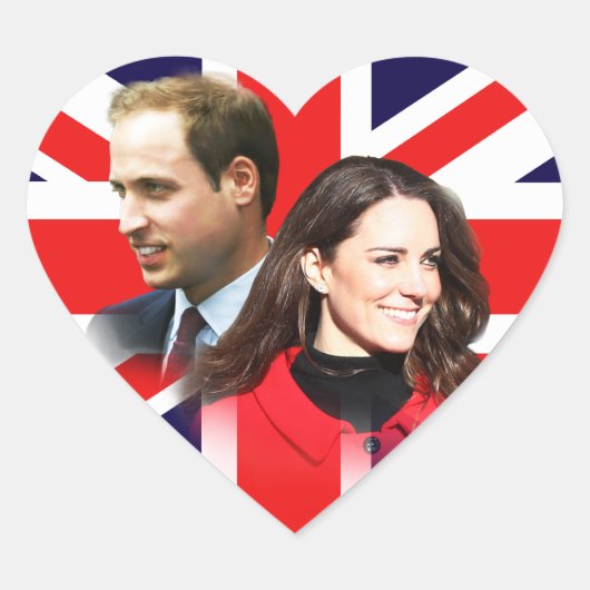 王室の結婚s - William & Kateハート ハートシール (正面)