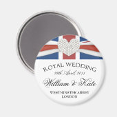 王室の結婚s - William & Kate Keepsake Magnet マグネット (正面/裏面)
