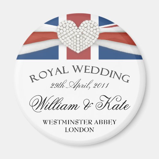 王室の結婚s - William & Kate Keepsake Magnet マグネット (正面)