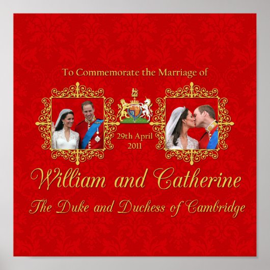 王室の結婚William and Kate ポスター (正面)