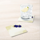 王室の花葉金ゴールド結婚s スクエアペーパーコースター (インサイチュ)