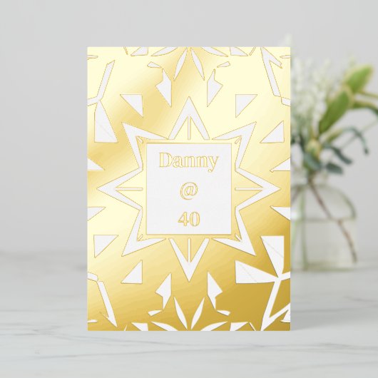 王室の誕生日ディナーパーティーメニュー 箔シーズンカード (立ち正面)