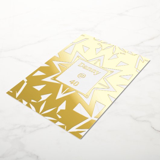 王室の誕生日ディナーパーティーメニュー 箔シーズンカード (回転した状態)