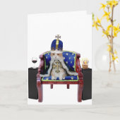 王室の誕生日猫 カード (黄色い花)