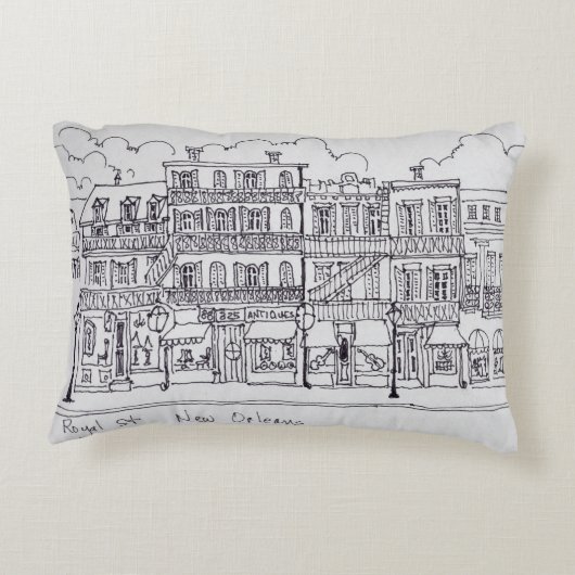 王室の通り|ニューオリンズ、ルイジアナ州 アクセントクッション (裏面)