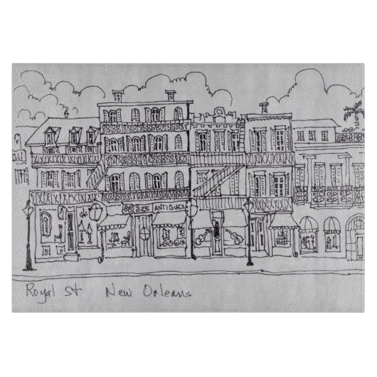 王室の通り|ニューオリンズ、ルイジアナ州 カッティングボード (正面)