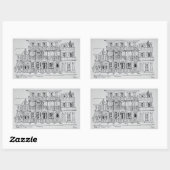 王室の通り、フランスの四半期 |ニューオーリンズ 長方形シール (シート)