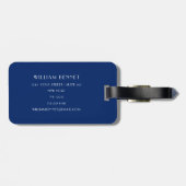 王室の金ゴールドカスタマイズクラウン名ブルー ラゲッジタグ (裏面横)